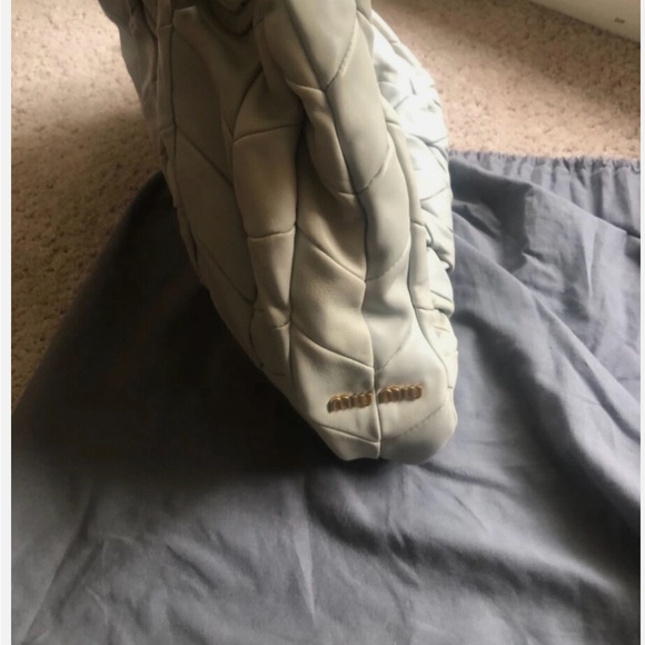 Miu Miu Nappa Leather Patchwork Light Blue Tote - Picture 3 of 11